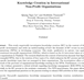 Knowledge Creation in International Non-Profit Organisations